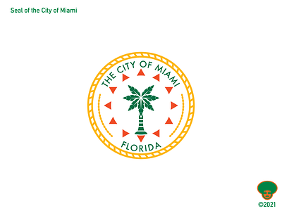 Miami City Seal branding city branding design logo palm tree vector