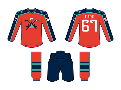 Mexico City Hockey - Uniform blue hockey logo mexico mexico city nhl red sports type uniforms