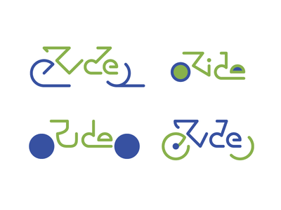 Ride art bike colors font logo type