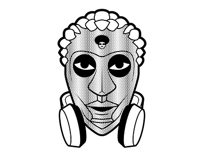 Gunye Ge Mask africa illustration logo vector