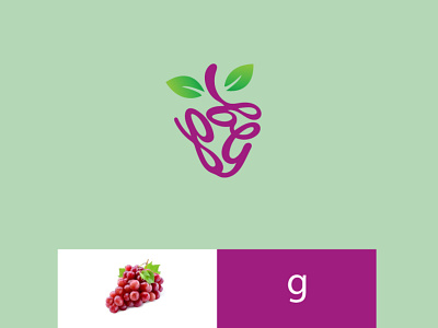 grapes + g abstract flat grape grapes icon line logo logo design mark
