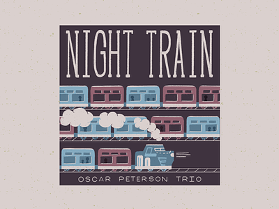 Night Train – Oscar Peterson Trio illustration jazz music procreate records retro train vintage