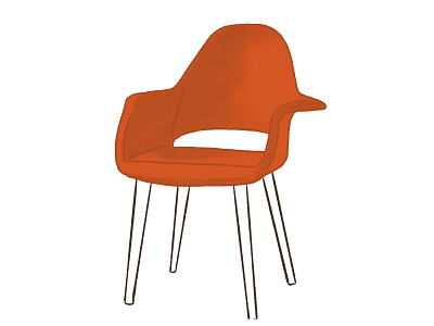 Eero Saarinen Conversation Chair brush chair chair design chairs design eames illustration midcentury midcentury modern midcenturymodern procreate retro retrosupplyco vintage