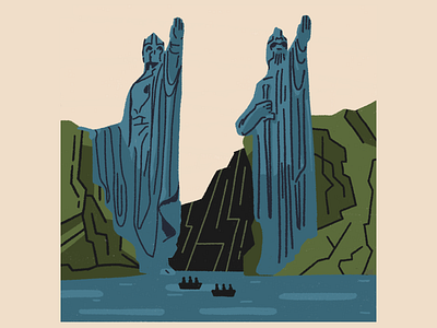 They Once Guarded the Realms of Man argonath illustration lord of the rings lotr procreate