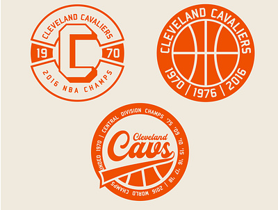 Cleveland Cavaliers Badge Set badge basketball cavaliers cleveland design logo vintage