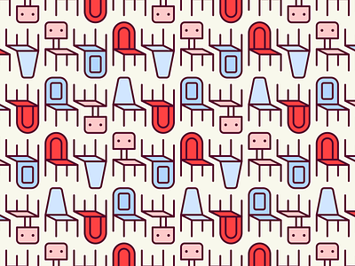 Chairs Tile chair silla illustration ilustración mosaico patrón pattern tile