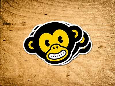 Monkey Sticker chimp chimpancé estampa ilustración ilustration monkey mono sticker sticker mule