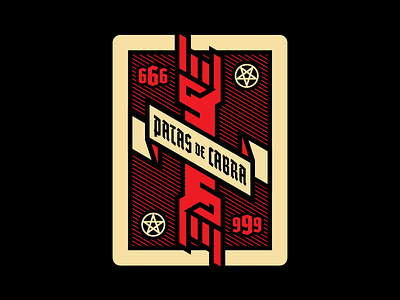 Patas de Cabra 666 card cuernos horns illustration ilustración naipes pentagram