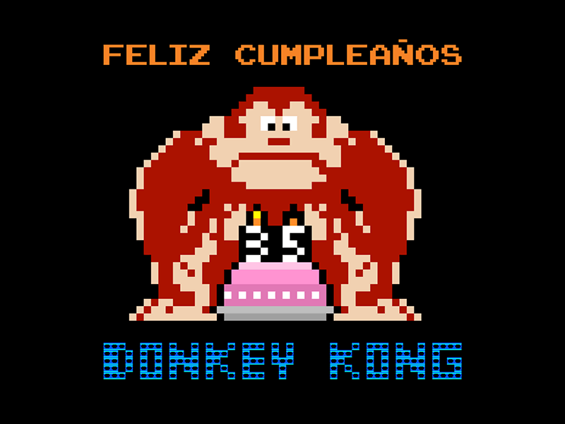 DK35 aniversario anniversary cumpleaños donkey kong gif happy birthday nintendo pixel art