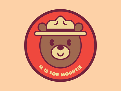 M is for Mountie bear canada illustration ilustración mountie oso