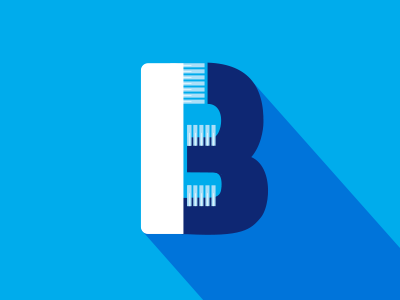 B alphabet alvarenga b brush dentist dentistry flat illustration letter toothbrush typography