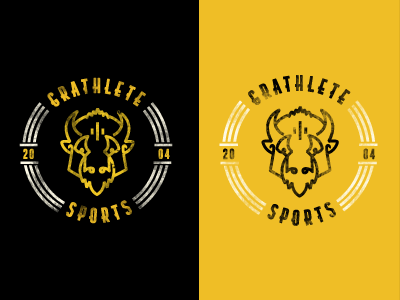 Grathlete athlete badge buffalo grungy logo mark sports texture