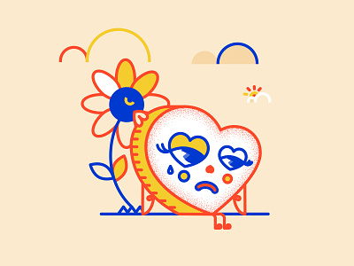 <3 design graphic design heart illustration primary colors simple
