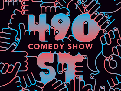 490 St. Comedy Show comedy gradients illustration poster