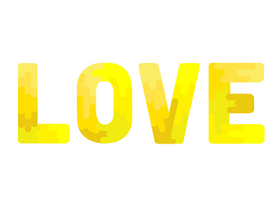 Love illustration love typography yellow