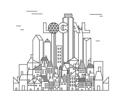 Local dribbble book bookcover city dallas illustration skyline