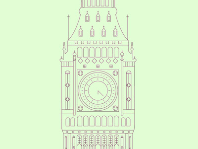London Clock architecture british clock england illustration london clock vector art