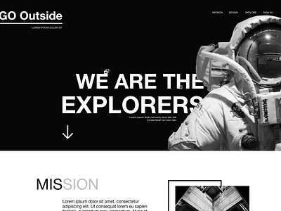 WE ARE THE EXPLORERS design explore minimal monochrome text typography ui web