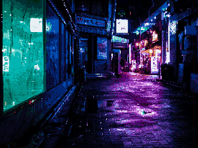 Neon Tokyo Pixel Art 8bit neon pixelart retro vaporwave