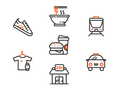 Category Icon Concept category fashion food icon travel