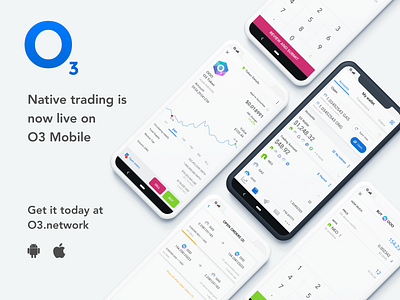 O3 Native trading app design minimal mobile ui