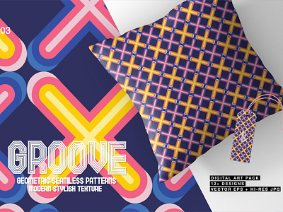 Groove-Geometric Seamless Patterns 03 paper pattern repeat retro seamless tile vector vintage
