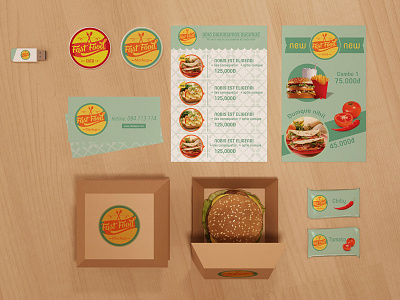The Mockup Branding For Fast Food Outlets badges billboard bottle burger mock ups outlets