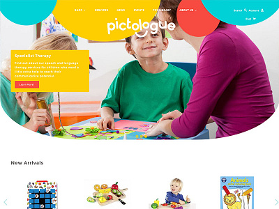 Pictologue children design ecommerce kids shopify toys webdesign webpage website