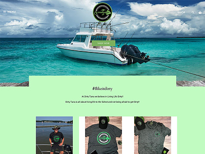 Dirty Tuna apparel boat design ecommerce shopify webdesign website