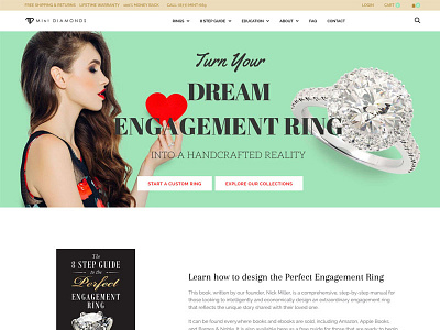 Mint Diamonds jewelry mint online store shopify web design