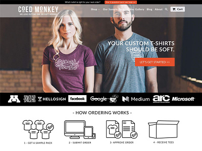 Coed Monkey online store print shopify t shirt web design
