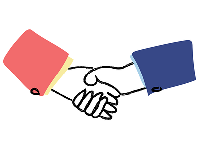 The Power Of Trust crayon hands illustration shaking hands sloppy
