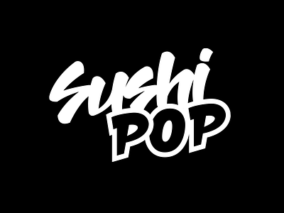 Sushi Pop Logo branding identity illustrator logo pop sushi type typography