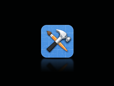 Internal Icon Try app beta blue blue print brush company hammer icon internal ios ipad iphone ipod touch metal paint photoshop shiny try vector