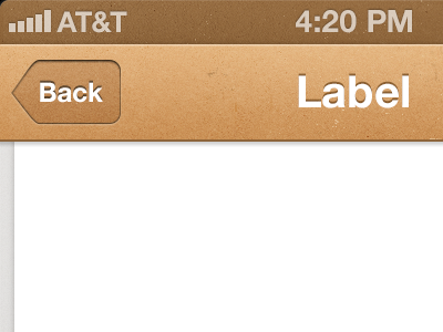 Round Corners? app back bar cardboard corners ios label nav round texture