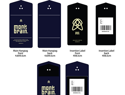 MonkBrain Development branding design hangtag illustration label premium vector
