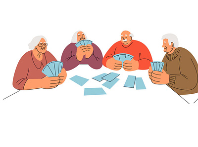 Older people spend time body positive book illustration cartoon design flat graphic design illustration people