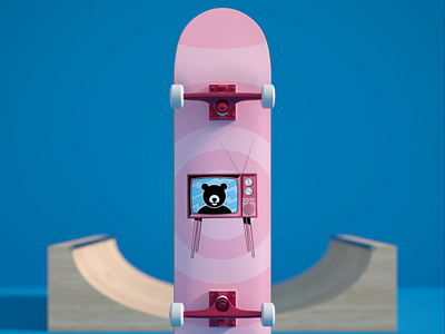 Hypno Bear Skateboard 3d animation branding design skateboard