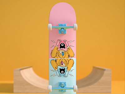 Multiversitude Skateboard 3d animation branding design skateboard