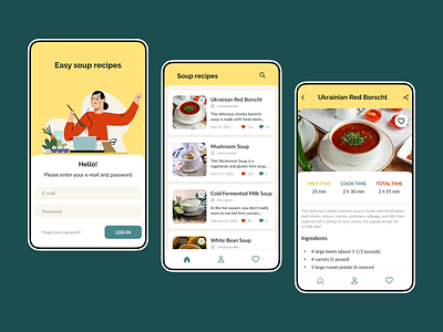 Design of a soup recipes app