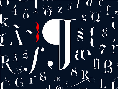 Lingerie Typeface glyphs poster by Moshik Nadav Typography