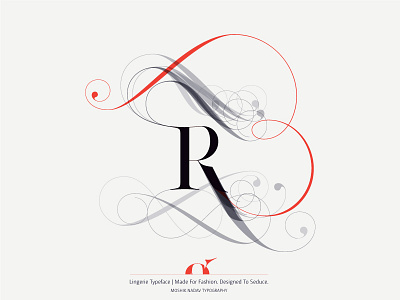 Lingerie Typeface Uppercase R By Moshik Nadav Typography fashion font fonts lingerie logo logotype luxury moshik nadav sexy typeface typography