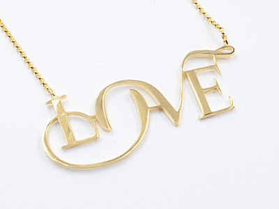 14k Love Necklace by Moshik Nadav Typography