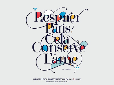 Respirer Paris, cela conserve l'âme - Paris Pro Typeface