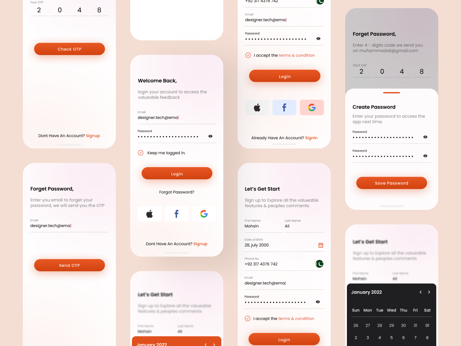 Most Premium login / sign up app UX/UI kit by Muhammad Mohsin Ali on ...