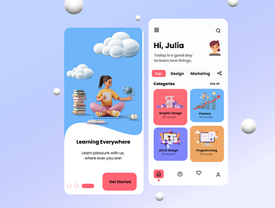 Online Learning Course Mobile App app appui branding design educationapp onlinecourse ui uidesigner uiinspiration