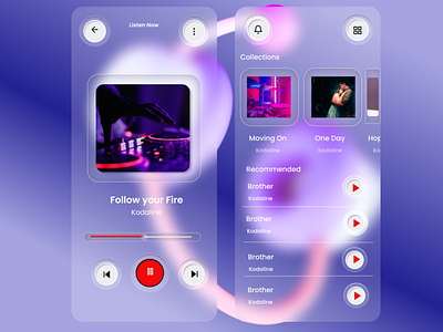 Music Player Mobile App app branding design graphic design mobileapp musicapp ui uidesigner uiinspiration