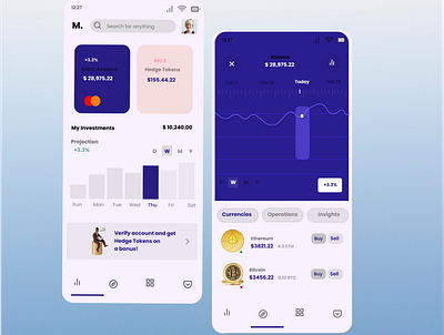 Crypto Investment Mobile App app bitcoin branding cryptocurrency design mobileapp ui uidesigner uiinspiration