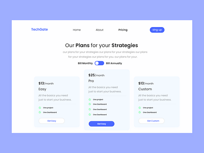 Pricing Page Concept design ui ux