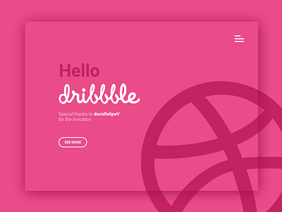 Hello Dribbble! debut dribbble first hello pink ui ux web